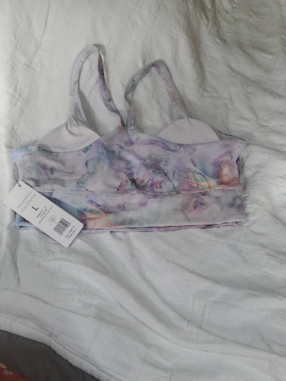 Women's Lavender Tie-Dye Sports Bra SIZE M - Brand: Harnony BALANCE - Picture 5 of 6